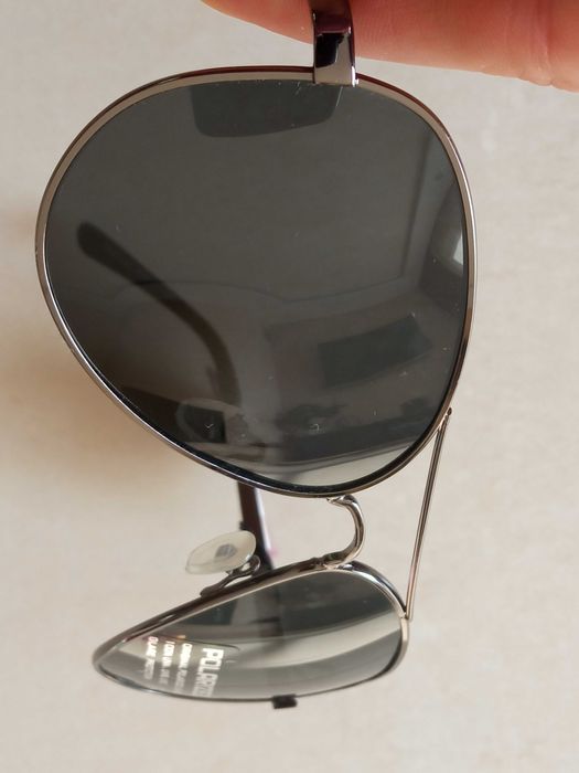 Okulary przeciwsłoneczne Pilotki Polarized Glare protection Czarne