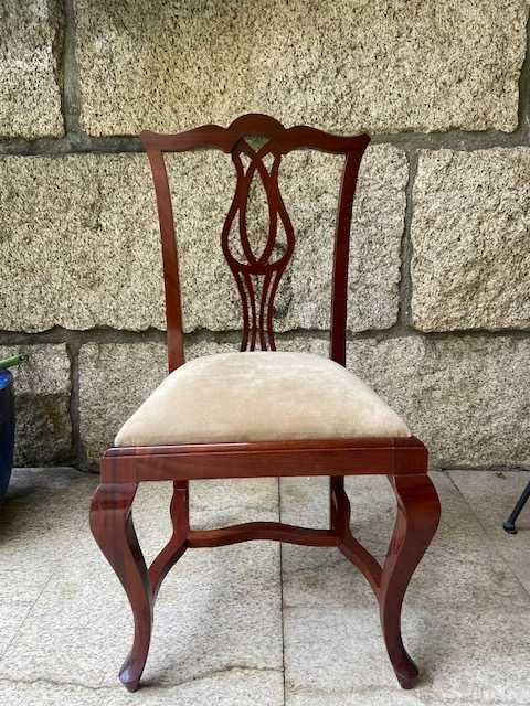 Cadeiras de mesa de jantar estilo Queen Anne