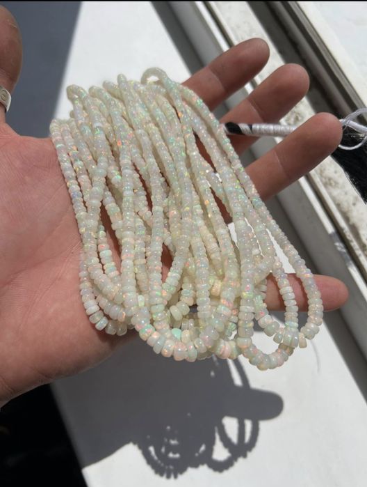 Нить опала опал эфиопский бусы браслет белый опал браслет