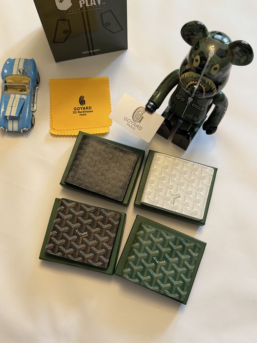 Гаманець Goyard мужской кожаный черный Гоярд гаманець Чоловічий Кошелек