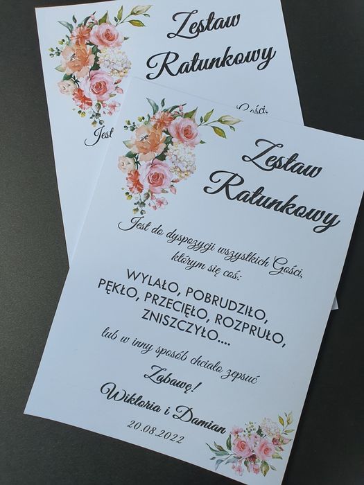 2x Koszyk ratunkowy, zestaw, karta 13x18