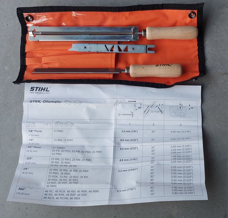 Zestaw do ostrzenia pił łańcuchowych STIHL + uchwyt