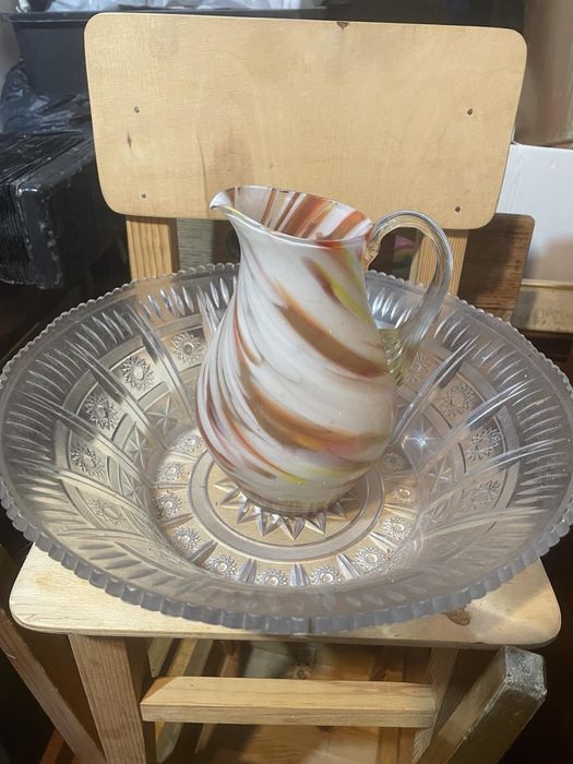 Графін скляний, кольорове скло