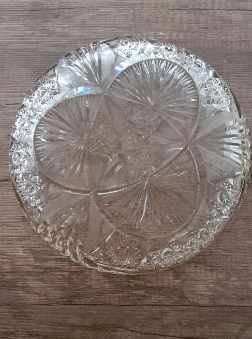 Kryształowa patera prl 29cm