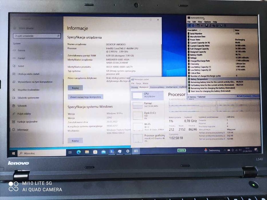 Lenovo L540 i7 / 240 GB SSD / 8 GB RAM / Full HD / DVD / mało używany