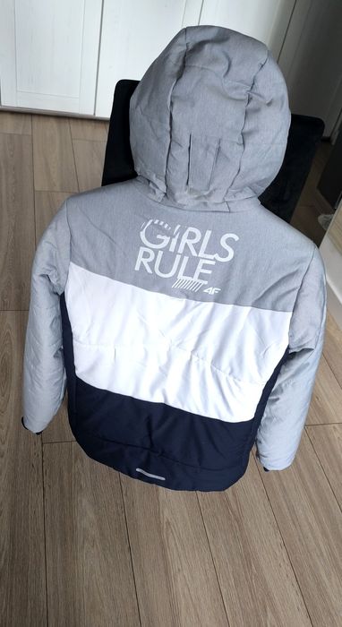 Dziewczęca Kurtka Zimowa Narciarska Membrana 8000 - 4F - Rozmiar 164