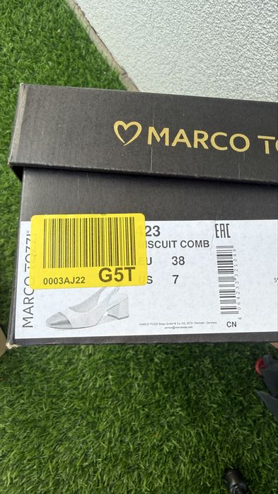 Marco Tozzi Czółenka Slingback Beżowo-Czarne 39