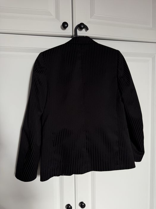 Garnitur chłopięcy komunijny czarny w paski 140cm elegancki strój