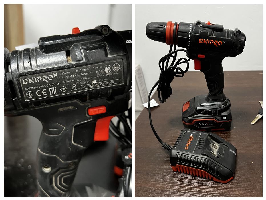 Аккумуляторная дрель-шуруповерт Dnipro-M CD-218Q + ЗП+ АКБ BP-240