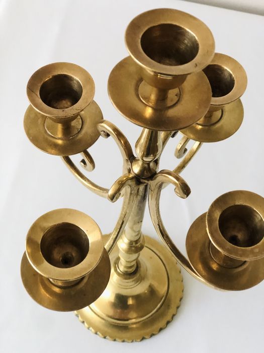 Свічник антикварний латунь подсвечник