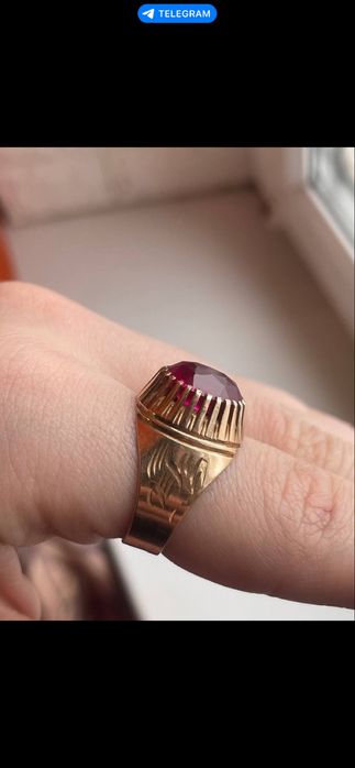 Кольцо золото 583 проба с рубином СССР