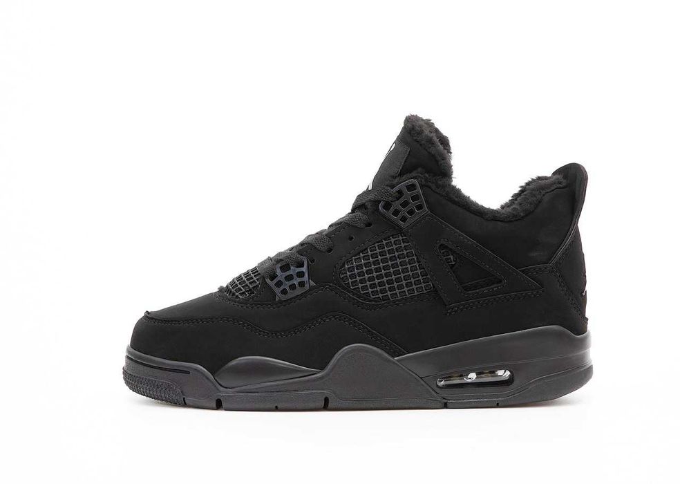 Мужские зимние кроссовки с мехом Nike Air Jordan 4 "Black Cat" Winter