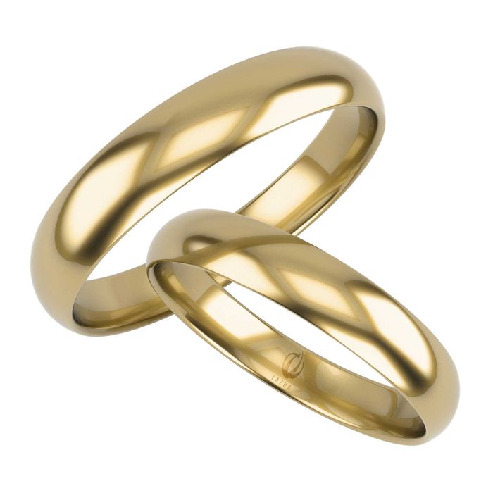 Obrączki złote ślubne, półokrągłe, 3mm próba 585