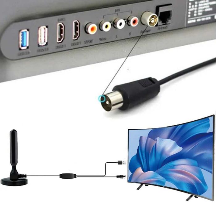 Antena telewizyjna DVB-T2 cyfrowa do TV/PC pasywna pokojowa USB