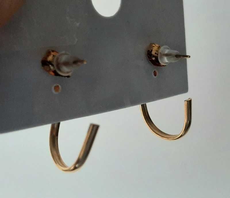 Colecção de 3 pares de brincos dourados em aço inoxidável - NOVOS