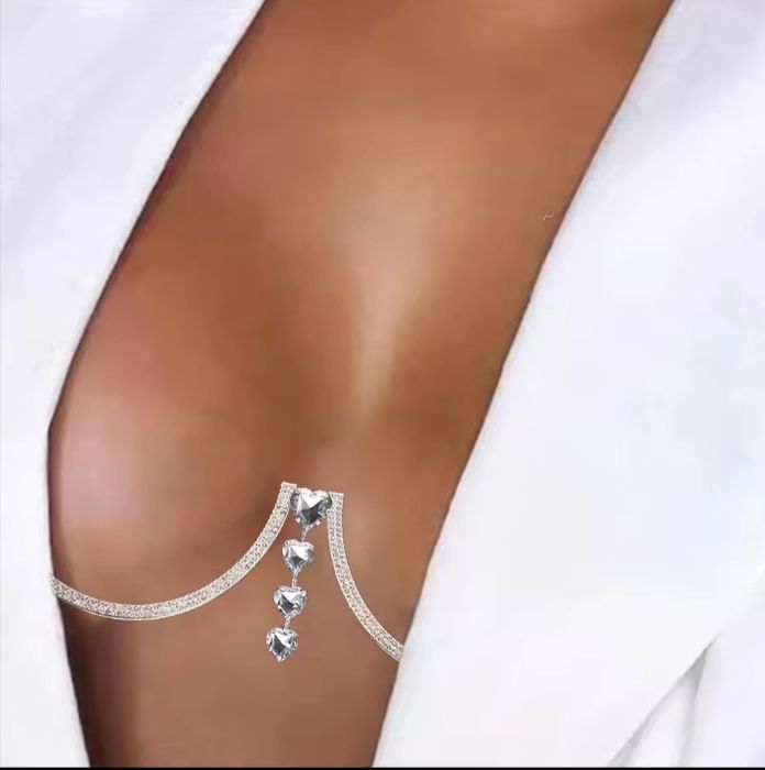 Портупея со стразами, украшение под грудь, бра