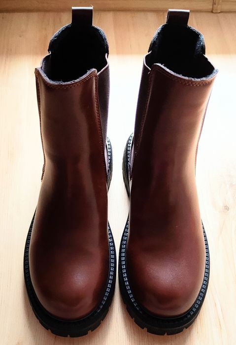 Botki sztyblety ocieplane brązowe rozm.39