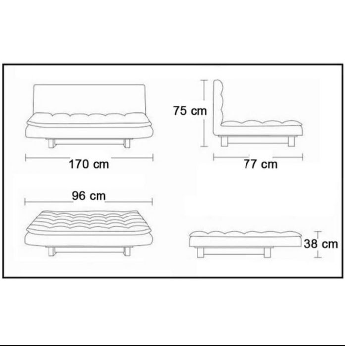 Sofá cama, preto