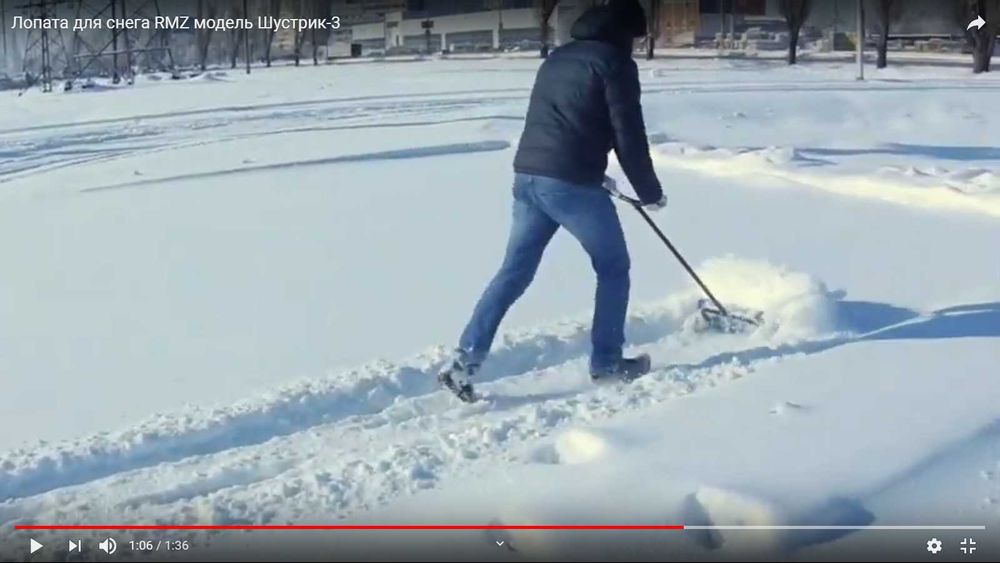 Лопата на колесах для снега Шустрик-3А,з подвійною ручкою-алюминий