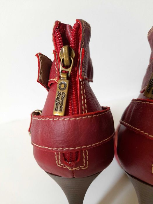 Sandálias vermelhas de salto marca Carmen Steffens 39 NOVAS
