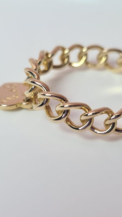 Złoty pierścionek obrączka splot pancerka wiszące serce serduszko 585