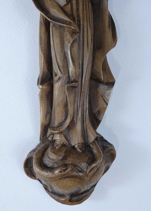 Figura drewno Maryja z Dzieciątkiem JEZUS MADONNA wąż 39 cm