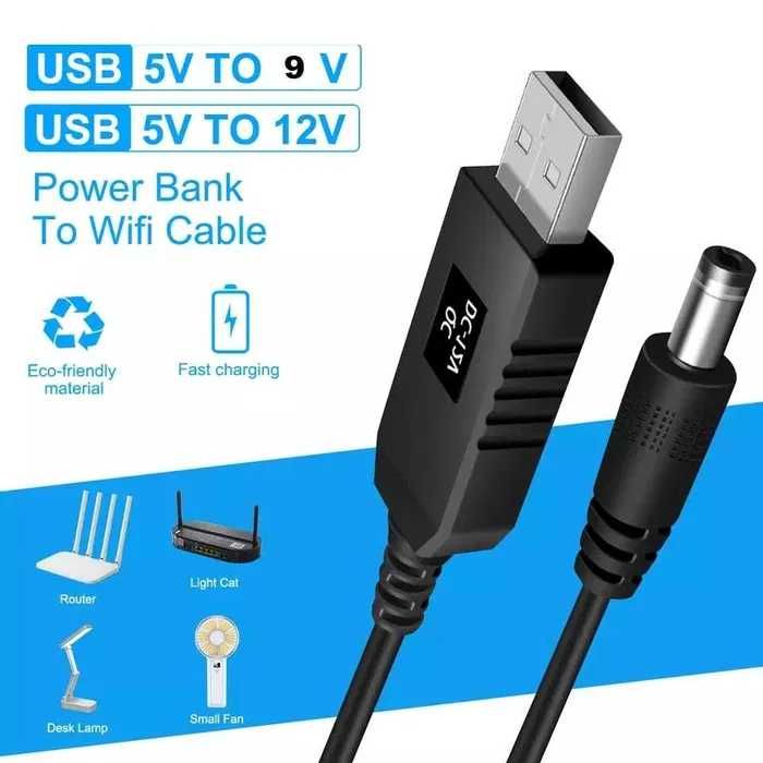 Кабель (шнур) USB-DC для живлення роутера від павербанка