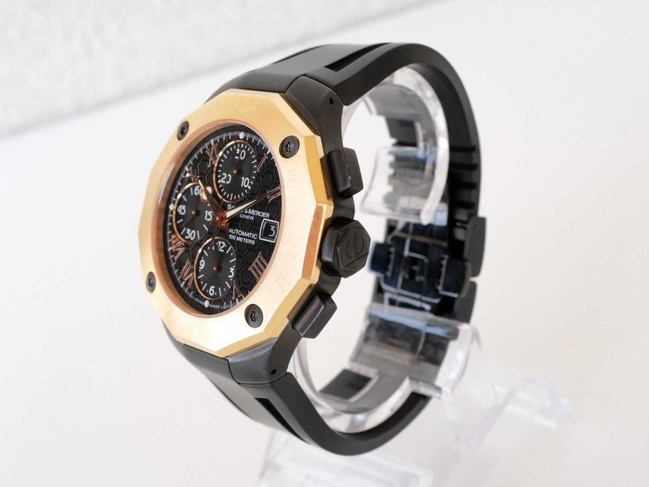 Baume & Mercier Riviera Automatic Chronograph 18K Rose Gold Bezel 43mm