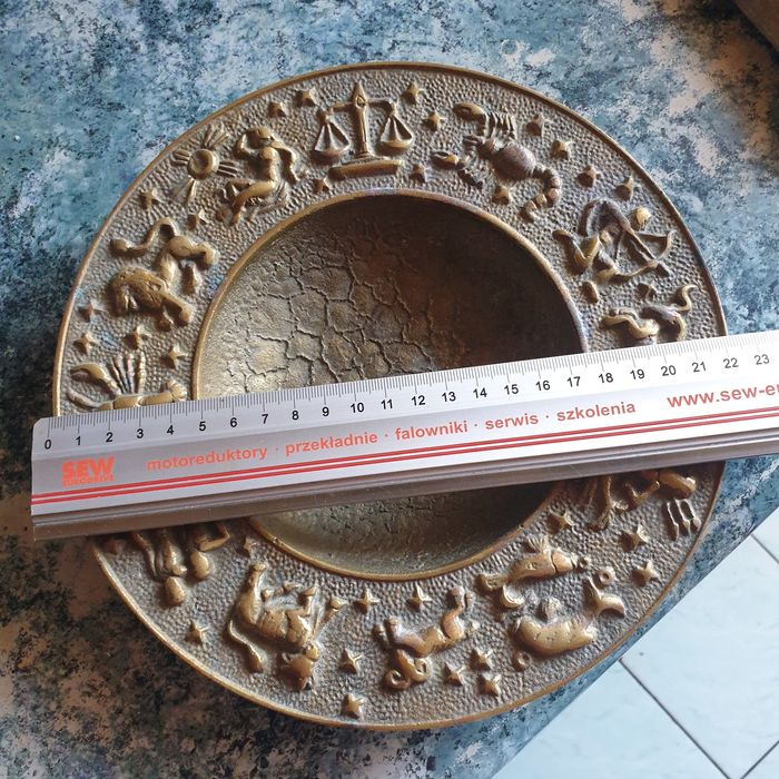 Vintage Danish Bronze Zodiac Dish from Nordisk Malm, 1940s