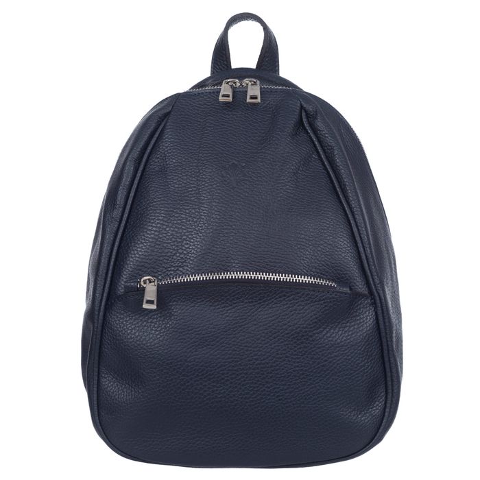 VERA PELLE plecak damski skórzany elegancki klasyczny V565 granatowy