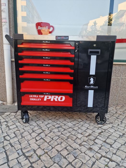 Carinho de ferramentas 7 gavetas cheias como ferramentas