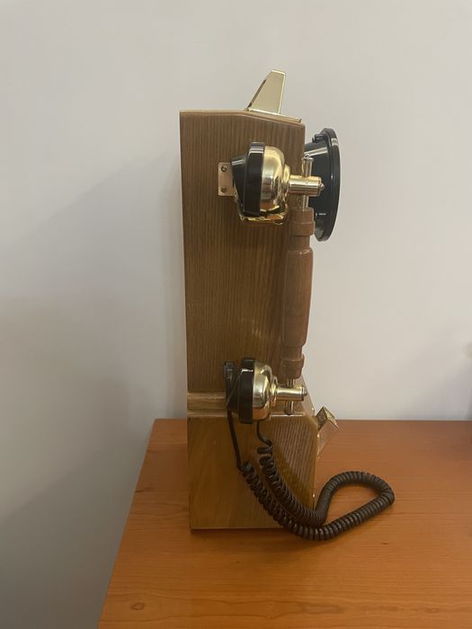 Telefone vintage madeira replica modelo payphone 1928