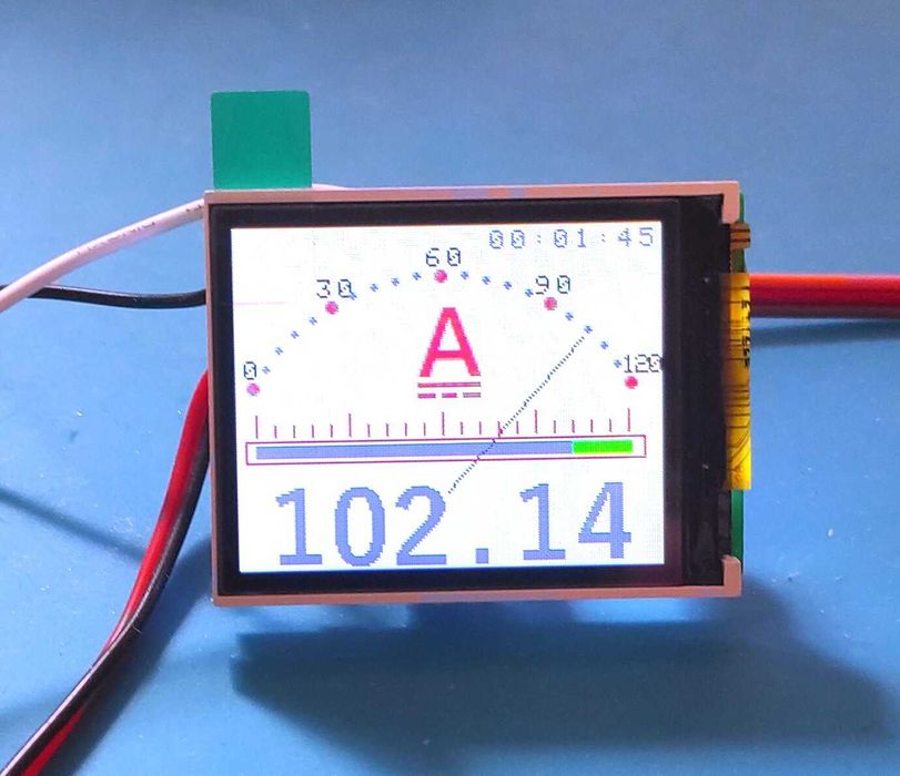 Analogowy amperomierz wskazówkowy 120A z wyświetlaczem 1.8 cala TFT
