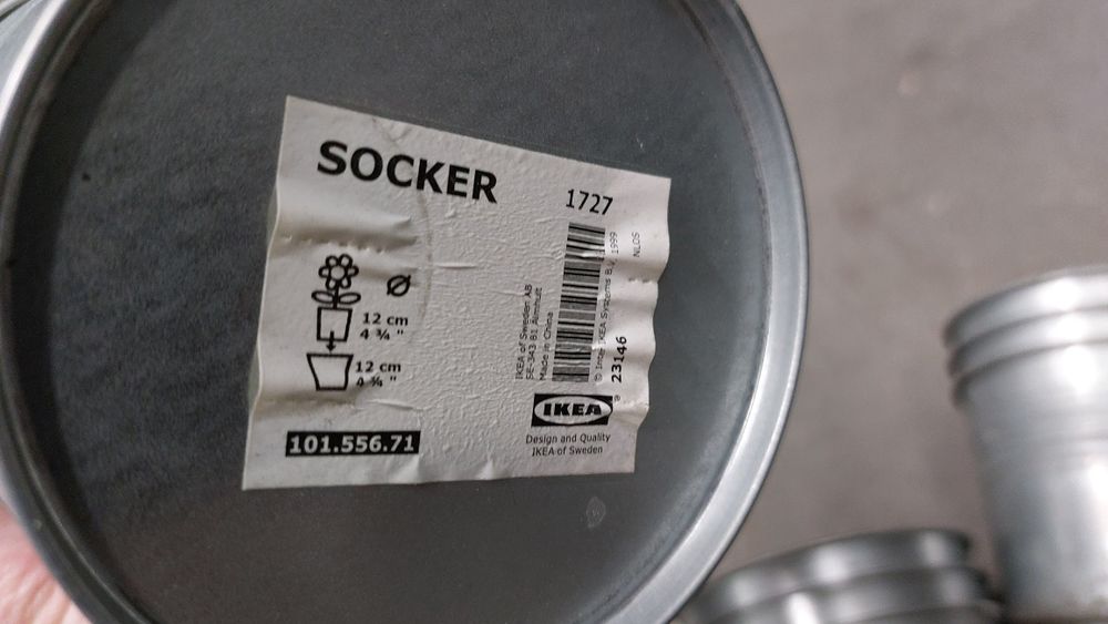 Doniczki/osłonki metalowe IKEA Socker - 12 / 10,5 cm - wiele sztuk