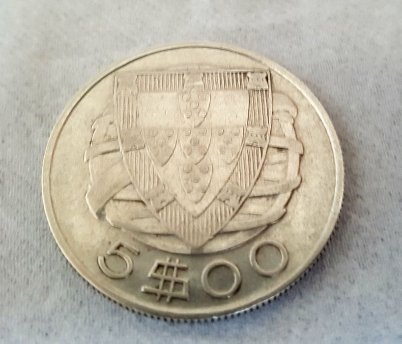 Moeda 5 escudos Prata