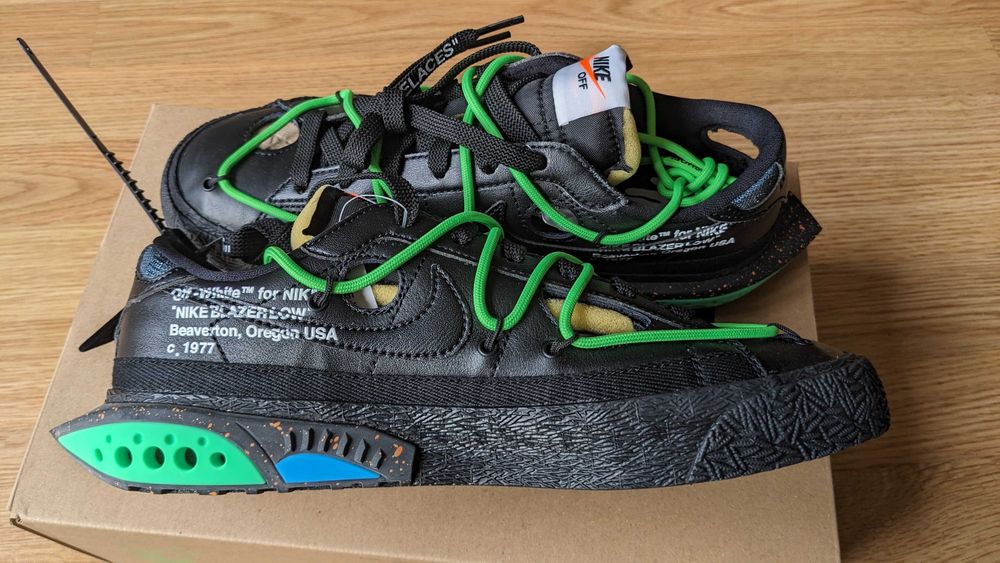 Nike Blazer Low Off-White Black Electro Green US7 EU40 25cm
