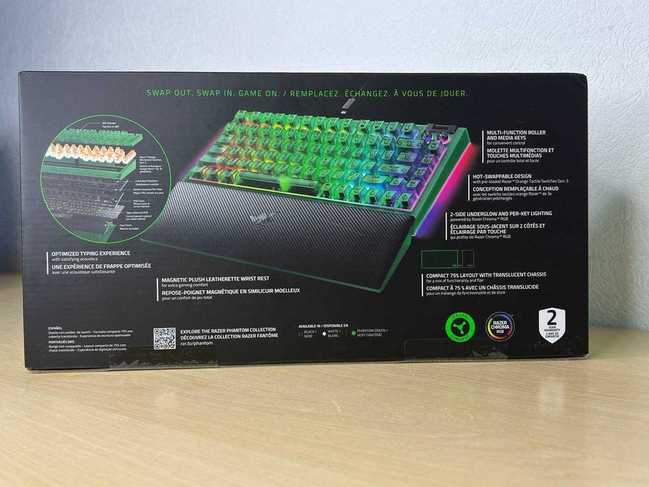 Клавіатура Razer Blackwidow v4 75% phantom green edition