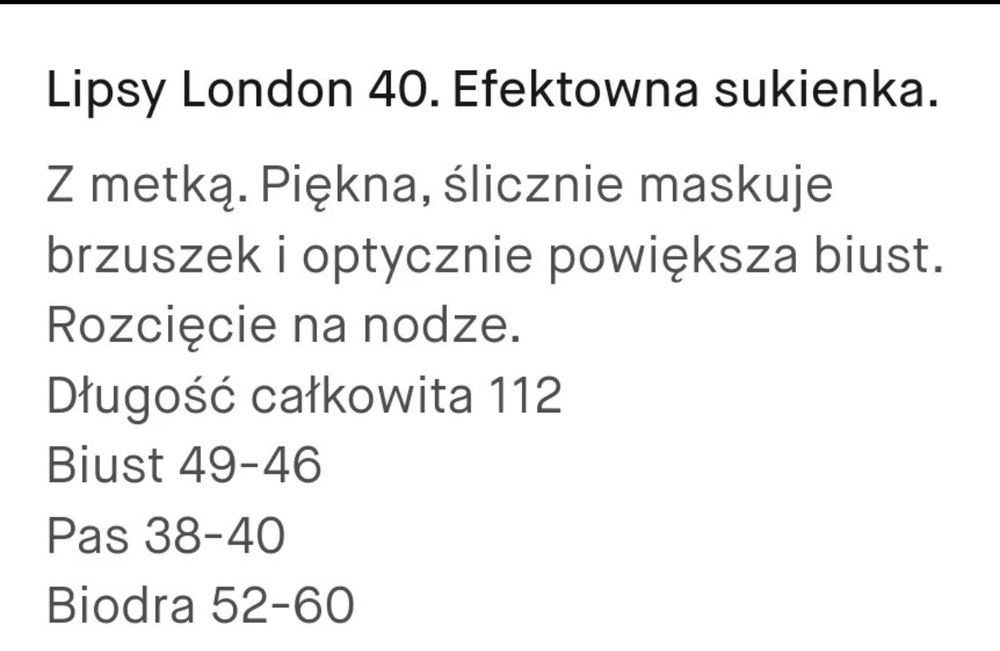 Lipsy London 40. Sukienka okazyjna.