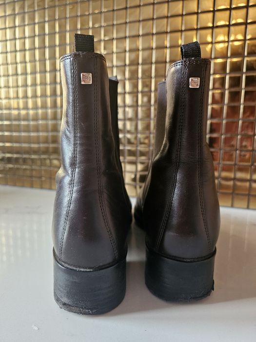 Buty Högl sztyblety damskie ciemny brąz skóra 41 wkładka 26,5cm