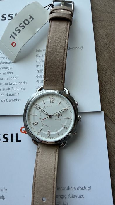 NOWY Smartwatch Hybrydowy Fossil Q Accomplice FTW1200 | Beżowa Skóra