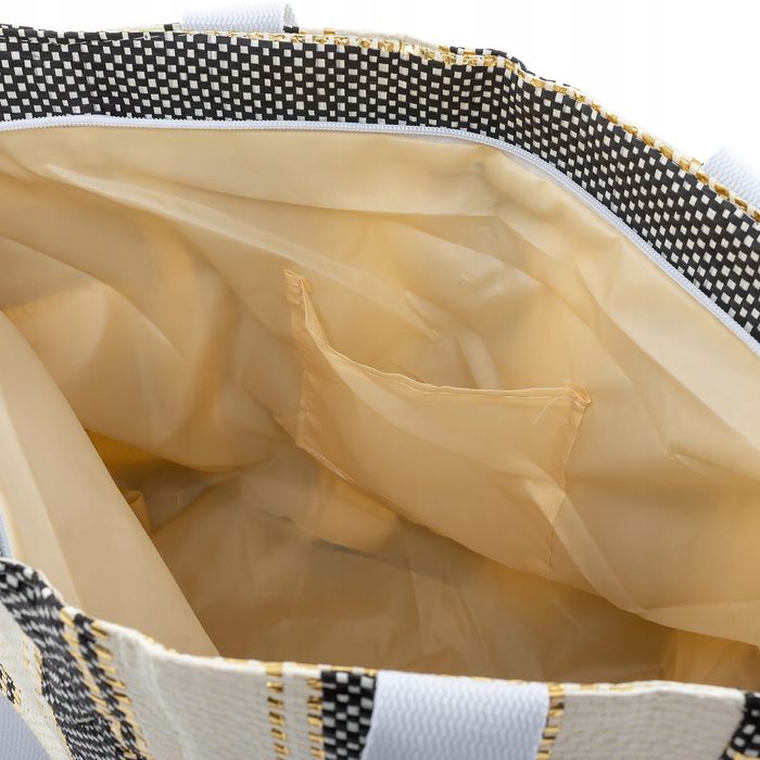 Torba Plażowa Shoper Bag Torebka Na Plażę w paski lekki materiał