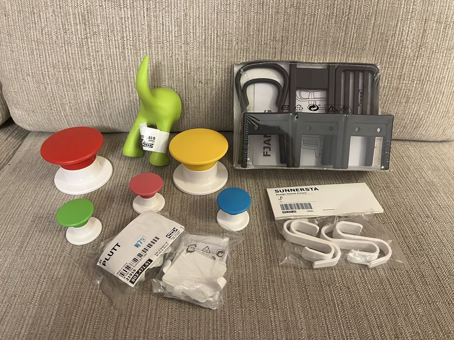 Ikea zestaw haczyków FJANTIG, PLUTT, SUNNERSTA, inne