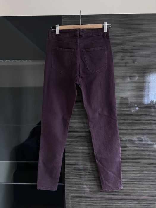 Burgundowe spodnie rurki rozmiar M/38