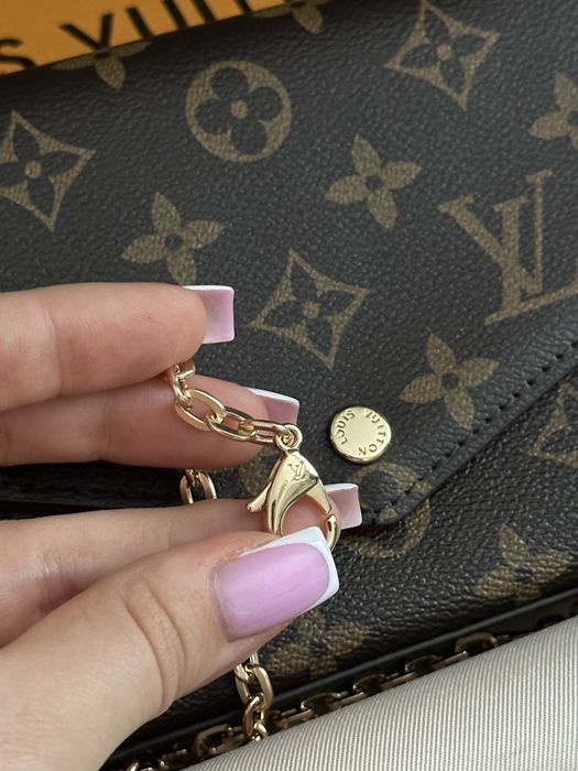 Сумка клатч шкіряна в стилі Louis Vuitton Pochette Felicie, луі вітон