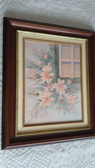 Quadro de flores a óleo