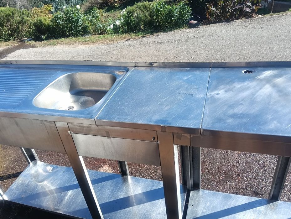 Bancada em inox com pio
