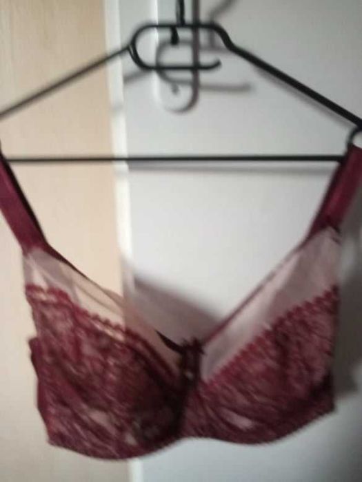 Nowy bordowy biustonosz miękki soft Ava Crystal 100 F Wine Maxi (1396)