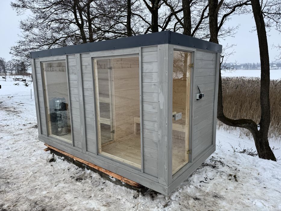 Sauna ogrodowa ocieplona z przedsionkiem elektryczna  LUB drewno