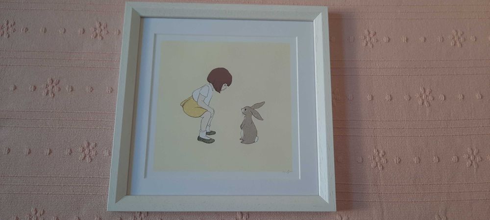 Gravura Belle e Boo com certificado emoldurada