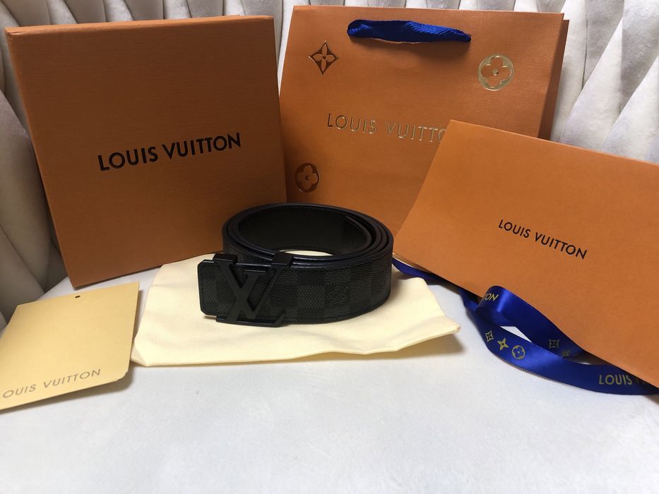 Pasek LOUIS VUITTON 80-125 skora canvas szachownica ebene monogram